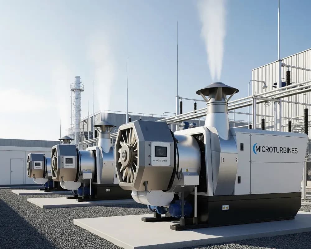 Microturbinas para generación eléctrica permiten a empresas optimizar sus costos energéticos integrando energía renovable.